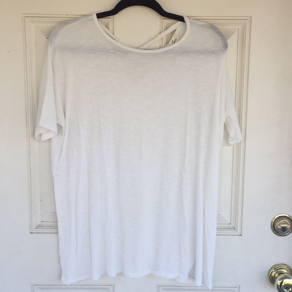 White Crisscross Back Shirt